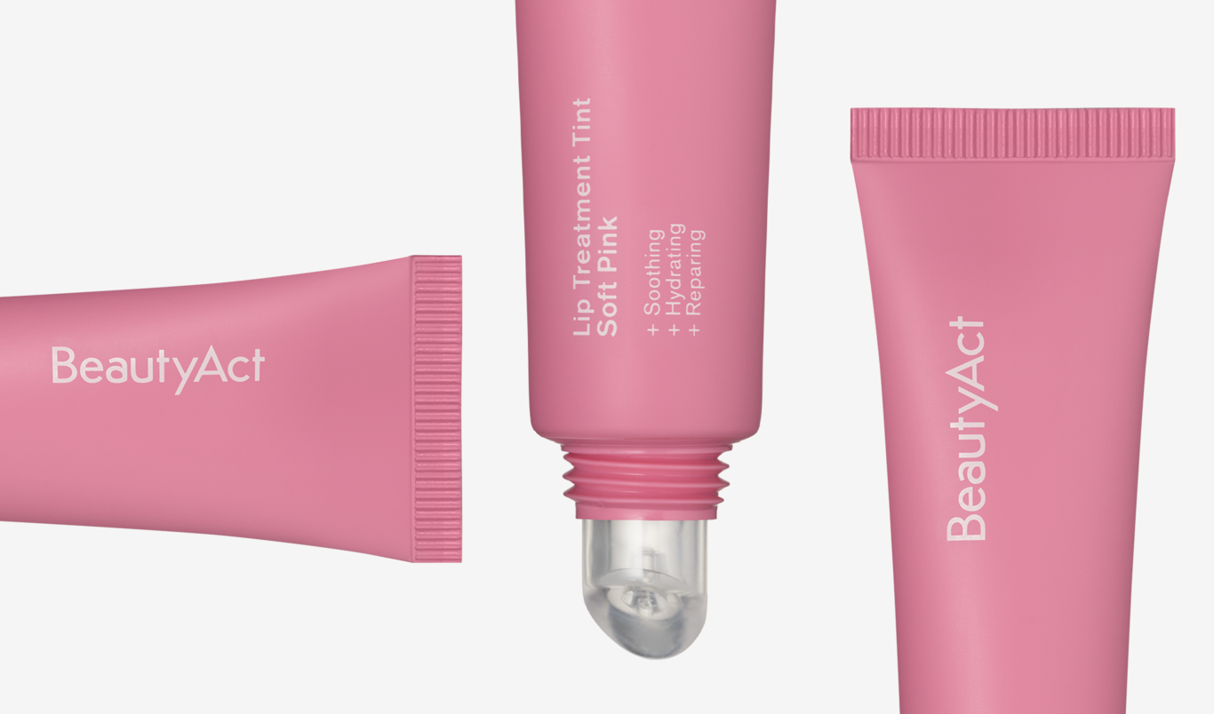 Tre rosa BeautyAct-leppepleietuber «Soft Pink».
