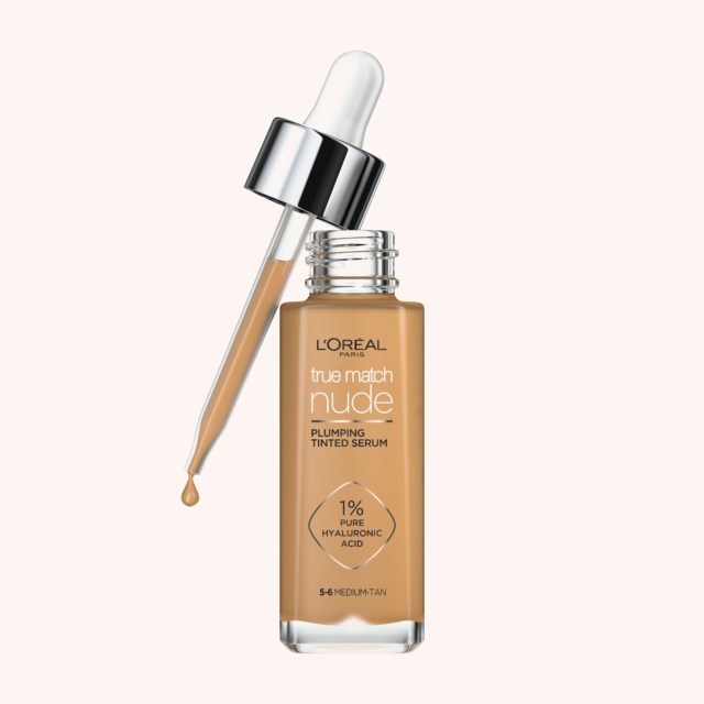 True Match Nude Plumping Tinted Serum Foundation 5-6 Medium-Tan True Match Nude Plumping Tinted Serum Foundation 5-6 Medium-Tan