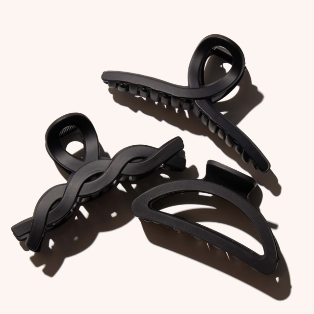 Medium Elegant Claw Hair Clips 3 Pack Black Medium Elegant Claw Hair Clips 3 Pack Black