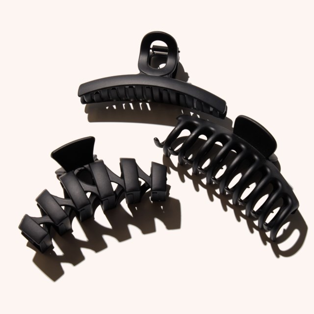 Medium Bold Claw Hair Clips 3 Pack Black Medium Bold Claw Hair Clips 3 Pack Black