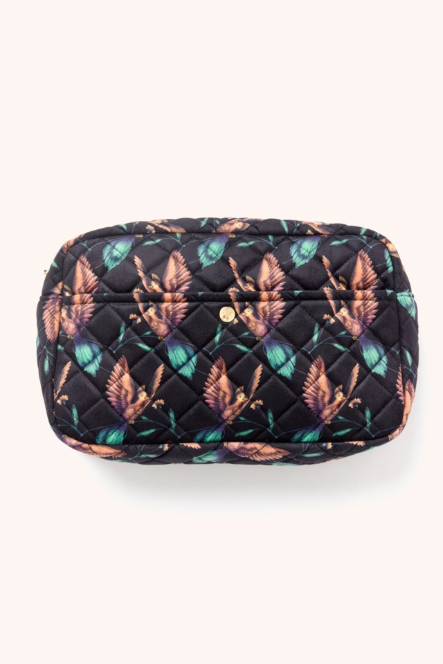 Beauty Bag Large Black Hummingbird Velvet