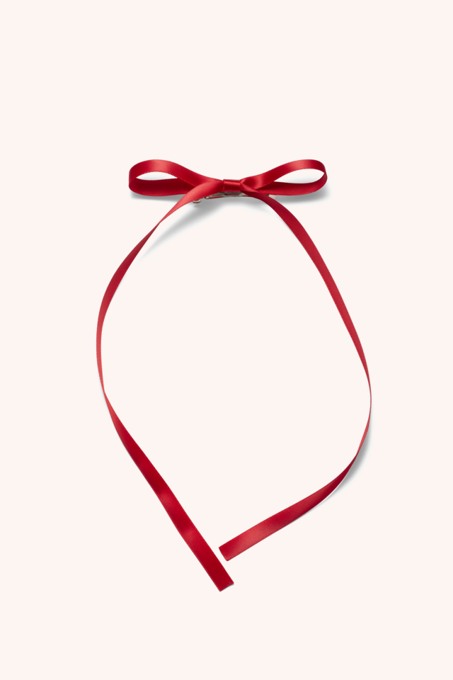 Mini Hair Clip With Bow Red Mini Hair Clip With Bow Red