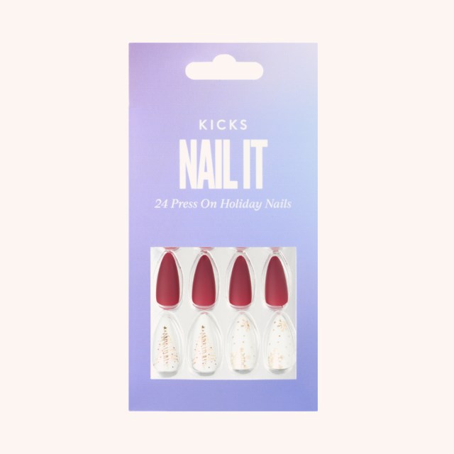 Press On Nails Xmas White/Red Press On Nails Xmas White/Red
