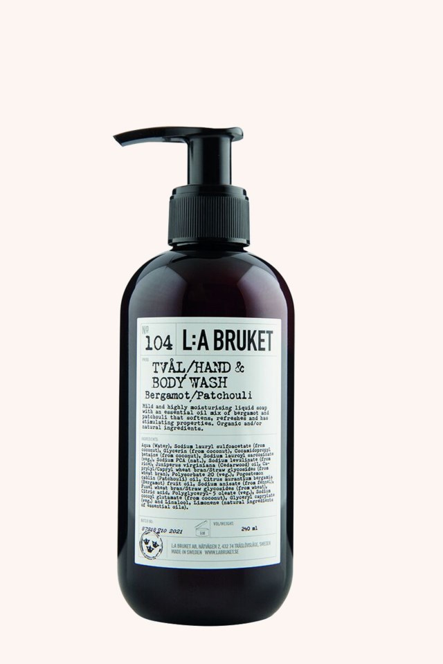 104 Hand & Body Wash Bergamot/Patchouli 240 ml 104 Hand & Body Wash Bergamot/Patchouli 240 ml