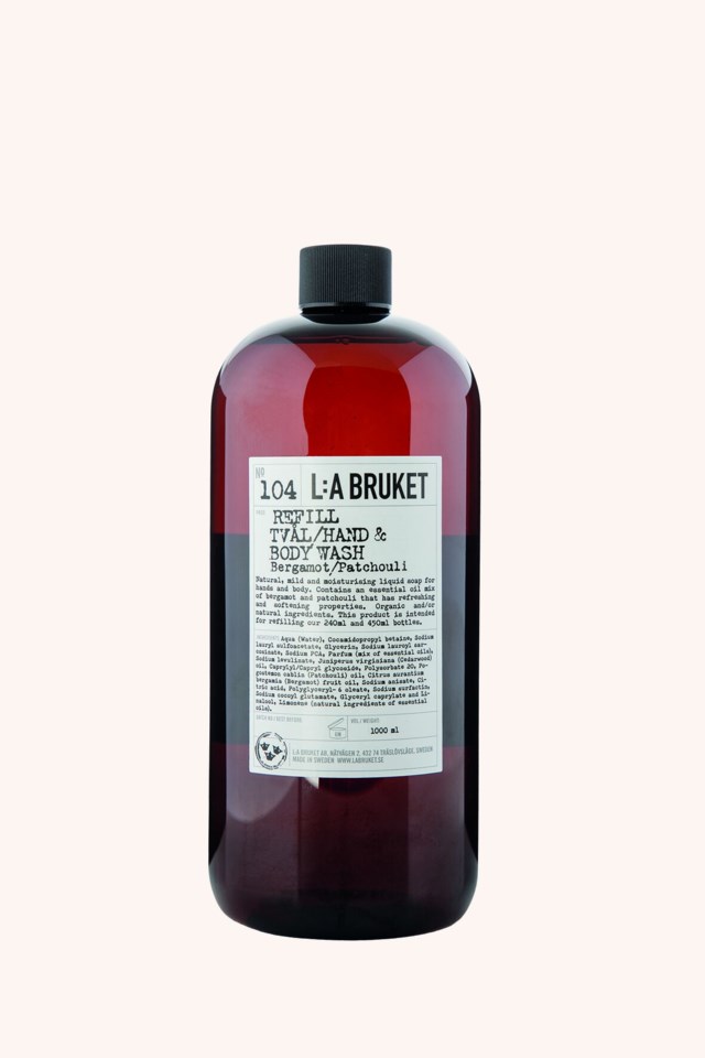 104 Hand & Body Wash Bergamot/Patchouli Refill 1000 ml 104 Hand & Body Wash Bergamot/Patchouli Refill 1000 ml