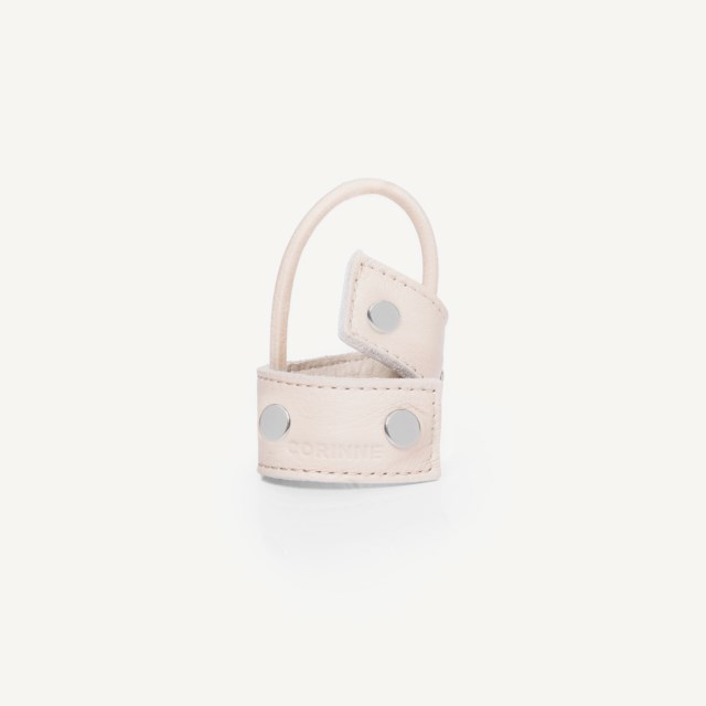 Leather Band Short Bendable Rivets Cream / Silver Rivets