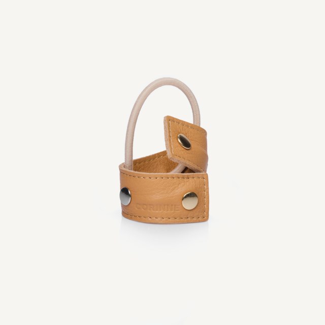 Leather Band Short Bendable Rivets Camel / Silver & Gold Rivets