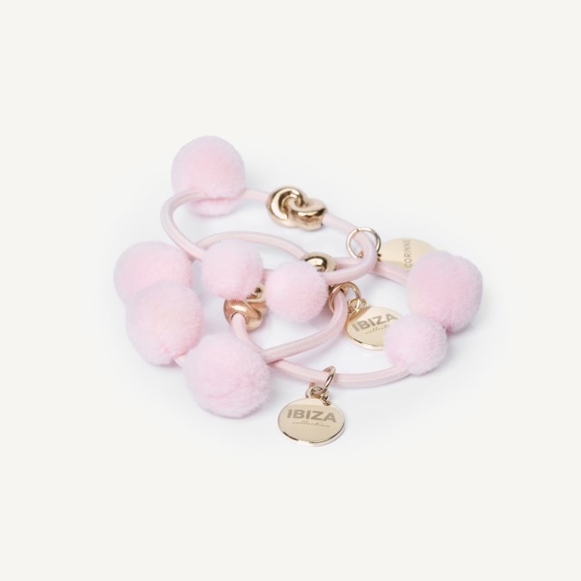 Hairtie Pompom "Ibiza" 3-Pack Pink