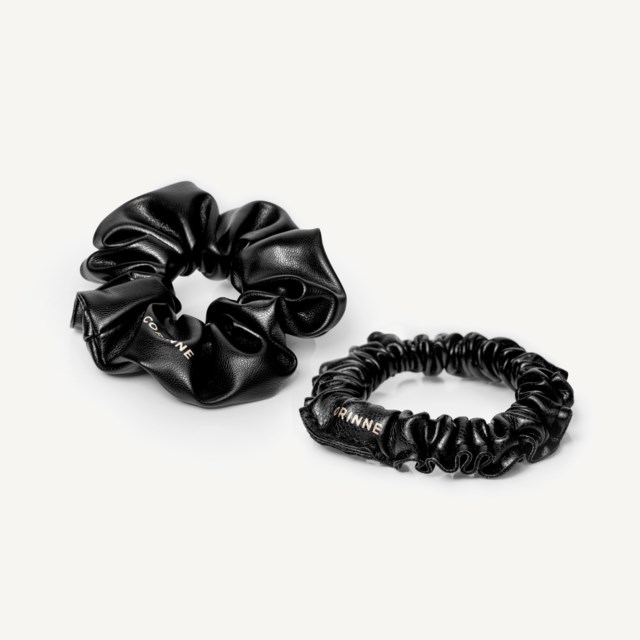 Vegan Scrunchie Big And Small 2-Pack Black